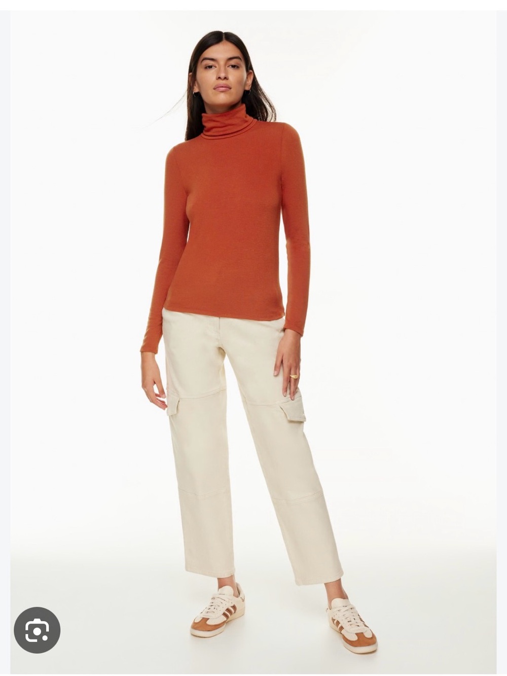 Aritzia Wilfred Rust Turtleneck Long-Sleeve Sweater - Women's